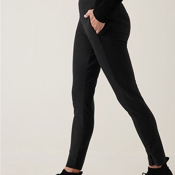 * NWOT ATHLETA Black Stellar Raw Hem Slit Tights Sz XS - Picture 7 of 15
